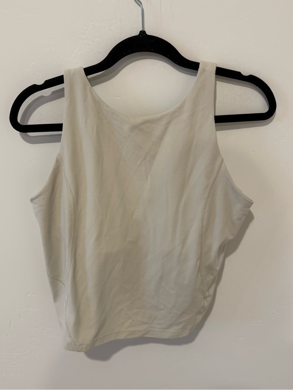 Lululemon Cream Sleeveless High Neck Sports Bra Tank Top Womens 16 Plus Size